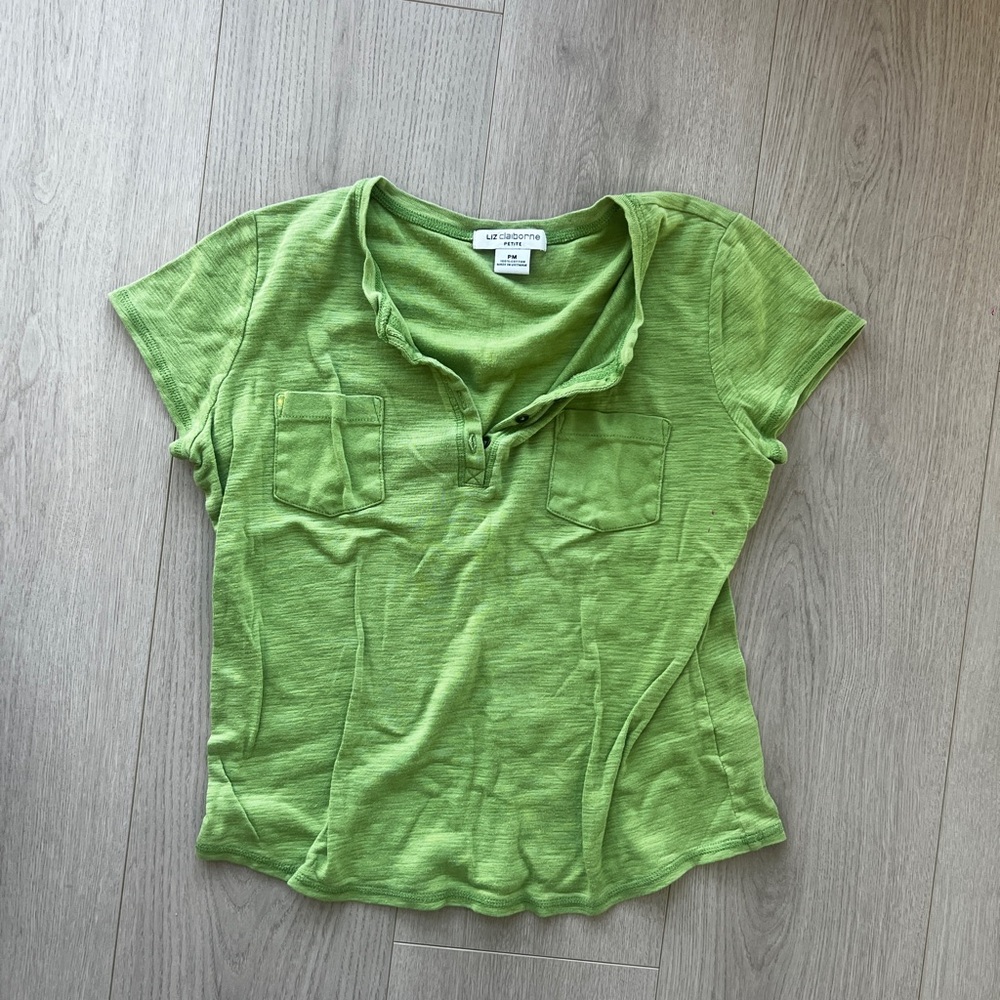 Liz Claiborne Vibrant Green Short Sleeve Tee